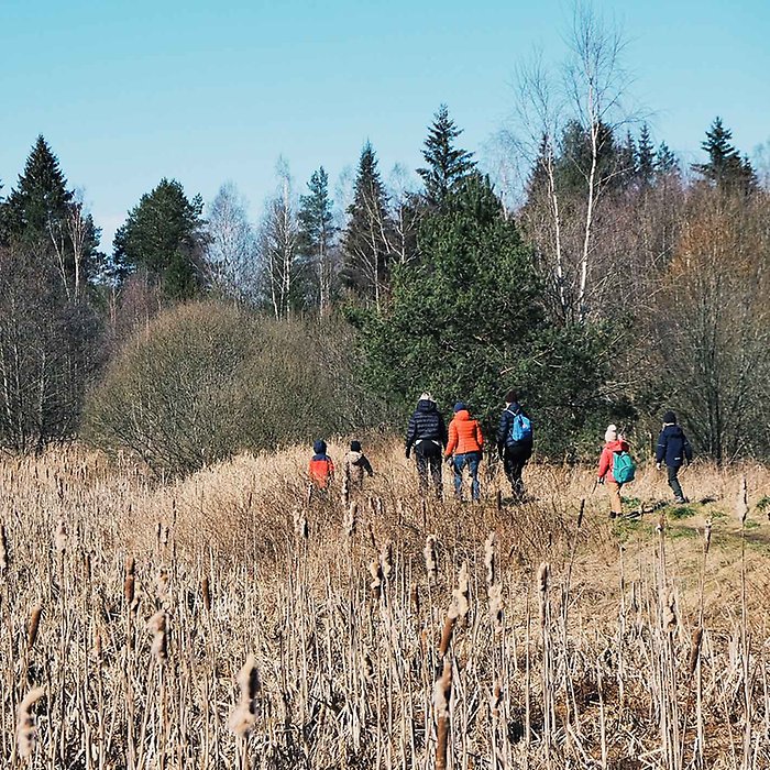 Människor som vandrar vid Nifsarpsmaden